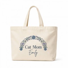 Personalized Dog Mom Tote Bag, Custom Pet Lover Canvas, Paw Print Gift | Trinmama image 2
