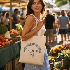 Personalized Dog Mom Tote Bag, Custom Pet Lover Canvas, Paw Print Gift | Trinmama image 3