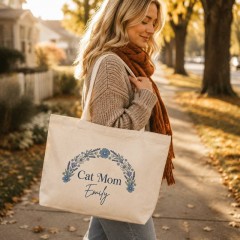 Personalized Dog Mom Tote Bag, Custom Pet Lover Canvas, Paw Print Gift | Trinmama image 4
