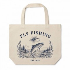 Fly Fishing Tote Bag, Vintage Outdoor Canvas Shopper, Gift for Anglers | Trinmama image 2