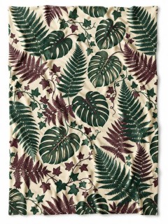 Dark Botanical Fleece Blanket, Vintage Plant Illustration Throw, Home Decor Gift | Trinmama