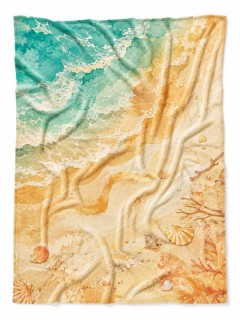 Coastal Landscape Fleece Blanket, Aerial Beach Art Throw, Beach Home Decor Gift | Trinmama