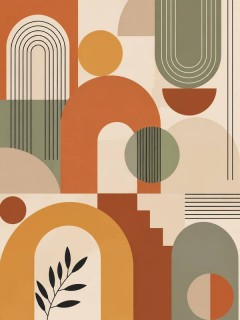 Abstract Geometric Fleece Blanket, Mid-Century Modern Art Throw, Home Decor Gift | Trinmama image 4