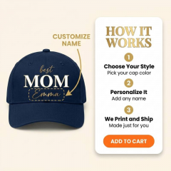 Personalized Best Mom Baseball Cap, Custom Name Hat, Gift for Mom | Trinmama image 5