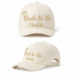 Personalized Bride-to-Be Baseball Cap, Custom Name Gold Crown Hat, Bridal Party Gift | Trinmama image 3
