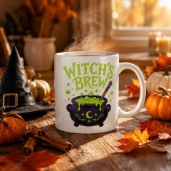 Witch's Brew Funny Halloween Coffee Mug, Spooky Cauldron Ceramic Cup, Spooky Season Gift | Trinmama image 2