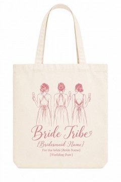Personalized Bride Tribe Tote Bag - Custom Photo Bridesmaid Gift with Name, Bride Name & Date