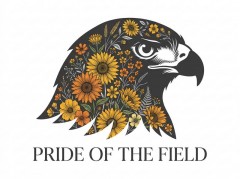 PRIDE OF THE FIELD T-Shirt, Floral Hawk Mascot, Boho Spirit Gear | Trinmama image 4