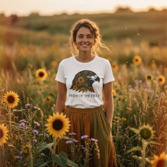PRIDE OF THE FIELD T-Shirt, Floral Hawk Mascot, Boho Spirit Gear | Trinmama image 2