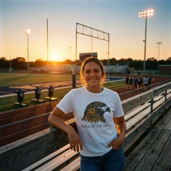 PRIDE OF THE FIELD T-Shirt, Floral Hawk Mascot, Boho Spirit Gear | Trinmama image 3