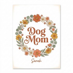 Personalized Dog Mom Floral Wreath T-Shirt, Custom Name Pet Lover, Dog Mom Gift | Trinmama image 4
