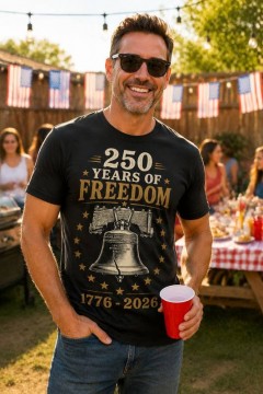 250 Years of Freedom 1776-2026 T-Shirt, Team Pride, USA Anniversary Gift | Trinmama image 3