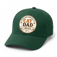 Personalized Cat Dad Vintage Badge Baseball Cap, Custom Name Pet Lover Hat, Gift for Cat Dads | Trinmama