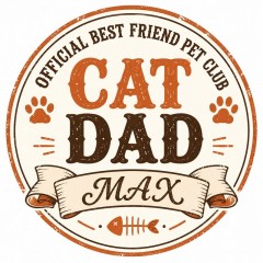 Personalized Cat Dad Vintage Badge Baseball Cap, Custom Name Pet Lover Hat, Gift for Cat Dads | Trinmama image 4