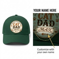 Personalized Cat Dad Vintage Badge Baseball Cap, Custom Name Pet Lover Hat, Gift for Cat Dads | Trinmama image 5