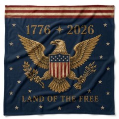 1776-2026 250th Anniversary Fleece Blanket, Patriotic Eagle Design, USA 250 Gift | Trinmama