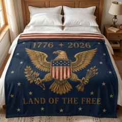 1776-2026 250th Anniversary Fleece Blanket, Patriotic Eagle Design, USA 250 Gift | Trinmama image 2