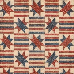 Vintage Star Quilt Fleece Blanket, Americana Patchwork Throw, Farmhouse Home Decor Gift | Trinmama image 4