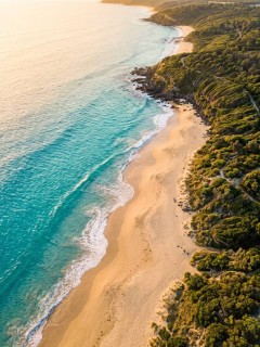 Aerial Coastal Landscape Poster - Beach Wall Art Print for Dorm, Bedroom, Living Room Decor (Unframed)