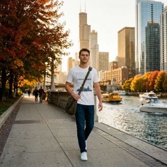 Chicago Windy City Coordinates Map T-Shirt image 2