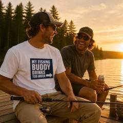 My Fishing Buddy Drinks Too Much T-Shirt, Funny Fishing, Gift for Anglers | Trinmama image 2