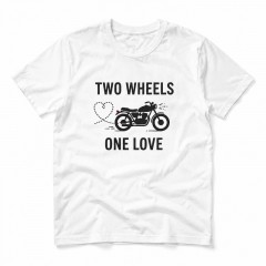 Two Wheels One Love Motorcycle Biker T-Shirt