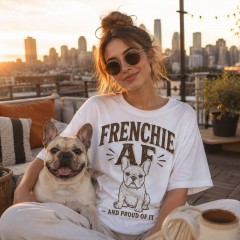 FRENCHIE AF T-Shirt, French Bulldog Lover, Vintage Frenchie Mom Gift | Trinmama image 3