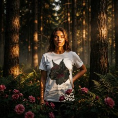 WILD SPIRIT T-Shirt, Floral Lynx Mascot, Boho Spirit Gear | Trinmama image 3