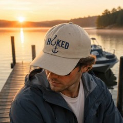 Hooked Baseball Cap, Funny Hook Design Fishing Hat, Gift for Anglers | Trinmama image 2