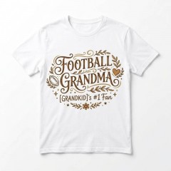 FOOTBALL GRANDMA T-Shirt, Custom Grandkid Name, Boho Grandma Gift | Trinmama