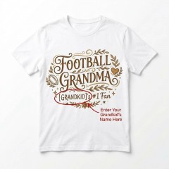 FOOTBALL GRANDMA T-Shirt, Custom Grandkid Name, Boho Grandma Gift | Trinmama image 5