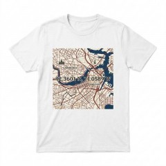Boston Coordinates Map T-Shirt