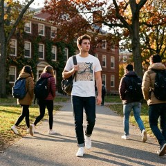 Boston Coordinates Map T-Shirt image 2