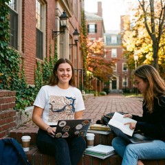 Boston Coordinates Map T-Shirt image 3