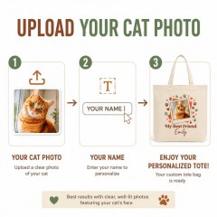 Personalized Cat Mom Tote Bag, Custom Pet Lover Canvas, Photo Frame Gift | Trinmama image 6
