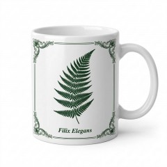 Filix Elegans Vintage Botanical Fern Mug, Dark Academia Ceramic Coffee Cup, Nature Lover Gift | Trinmama