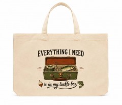Everything I Need Is in My Tackle Box Tote Bag, Funny Fishing Canvas, Gift for Anglers | Trinmama image 2