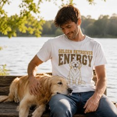 GOLDEN RETRIEVER ENERGY T-Shirt, Funny Golden Lover, Vintage Dog Mom Gift | Trinmama image 3
