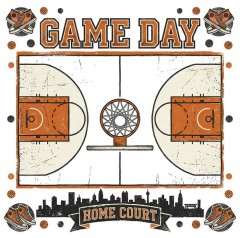 Game Day Basketball Court Aerial Sports T-Shirt image 4