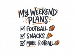 MY WEEKEND PLANS T-Shirt, Football & Snacks Checklist, Funny Fan Gift | Trinmama image 4