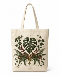 Dark Botanical Canvas Tote Bag, Vintage Plant Shopper, Gardener Gift | Trinmama