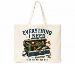 Everything I Need Is in My Tackle Box Tote Bag, Funny Fishing Shopper, Gift for Anglers | Trinmama image 2