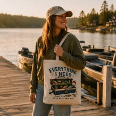 Everything I Need Is in My Tackle Box Tote Bag, Funny Fishing Shopper, Gift for Anglers | Trinmama image 3