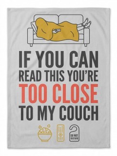 If You Can Read This You're Too Close to My Couch Funny Fleece Blanket | Trinmama