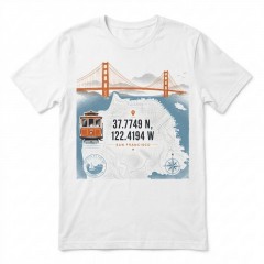 San Francisco Coordinates Map T-Shirt