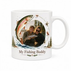 Personalized My Fishing Buddy Photo Mug, Custom Fishing Ceramic Coffee Cup, Angler Gift | Trinmama