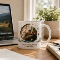 Personalized My Fishing Buddy Photo Mug, Custom Fishing Ceramic Coffee Cup, Angler Gift | Trinmama image 3