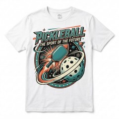 Pickleball The Sport of the Future - Retro Futurism T-Shirt - Funny Sports Gift