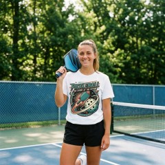 Pickleball The Sport of the Future - Retro Futurism T-Shirt - Funny Sports Gift image 2