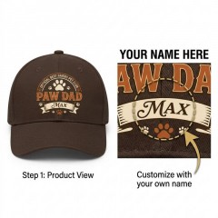 Personalized Paw Dad Vintage Badge Baseball Cap, Custom Name Pet Lover Hat, Gift for Pet Dads | Trinmama image 5